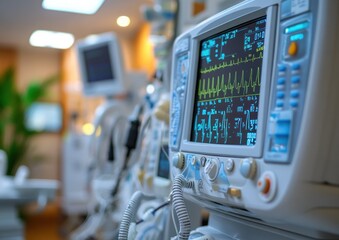 Cutting-edge medical monitors track patient vitals in a healthcare environment