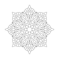 Basic Digital Adult Flower Design coloring book mandala design