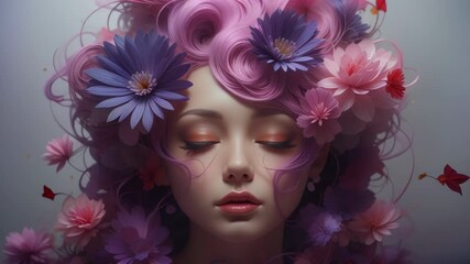 allegoric woman with flowers in her hair