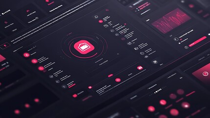 Modern Technology User Interface with Red Accents