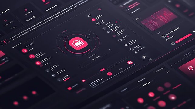 Modern Technology User Interface with Red Accents