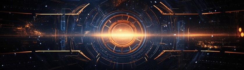 Obraz premium Futuristic tech elements with bright connections, high-tech design