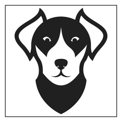 Fototapeta premium Dog head icon minimalist animal logo vector art illustration