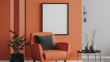 Fototapeta premium Elegant modern interior design setup showcasing stylish and sophisticated decor for a refined home environment