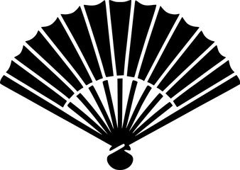 Japanese Folding Fan Illustration for Themed Graphic Design