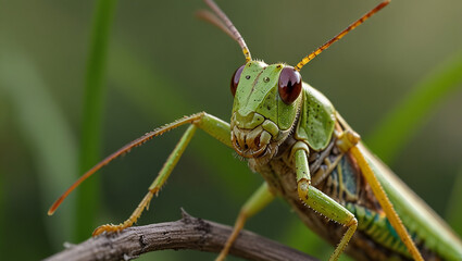 grasshopper on the grass