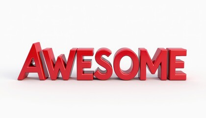 AWESOME 3D text typography design. Trendy clean three dimensional lettering illustration.