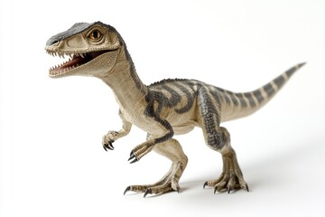 Naklejka premium A Velociraptor Dinosaur Toy with Open Mouth