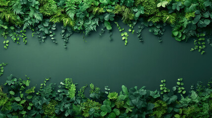 A green background with a lot of green plants and leaves