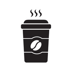 Hot coffee cup icon. Paper coffee cup icon isolated on white background.