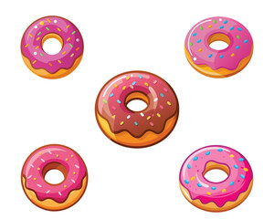 Fototapeta premium Donut Vector Art Illustration Design