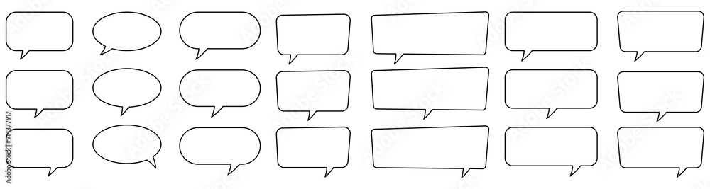 Canvas Prints speech bubble, speech balloon, chat bubble line art icon for apps and websites.