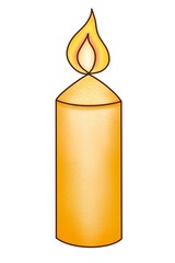 A Christmas candle for a gift is a illustration, hand-drawn with watercolor brushes, with outline on a white background. For postcards, greetings, stickers and others DIY.