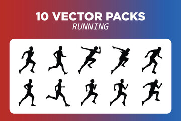 Man running silhouette. Runner running man silhouette Vector Set