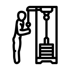 wall sits fitness exercise leg line icon vector. wall sits fitness exercise leg sign. isolated contour symbol black illustration