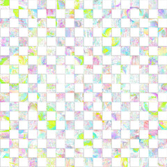 Checkered pattern with watercolor seamless pattern . digital painting . pastel trendy elements .