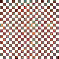 Wood Seamless pattern . Checkered pattern,  square mixed elements wallpaper . Colorful trendy elements .  retro ,  digital painting.