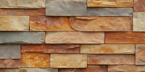 modern orange stone strip wall for texture and backgrounds