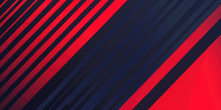 Red and blue vector background with diagonal lines, in the flat design style with simple shapes, dark navy gradient background Generative AI