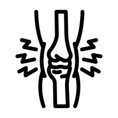 joint pain obesity overweight line icon vector. joint pain obesity overweight sign. isolated contour symbol black illustration