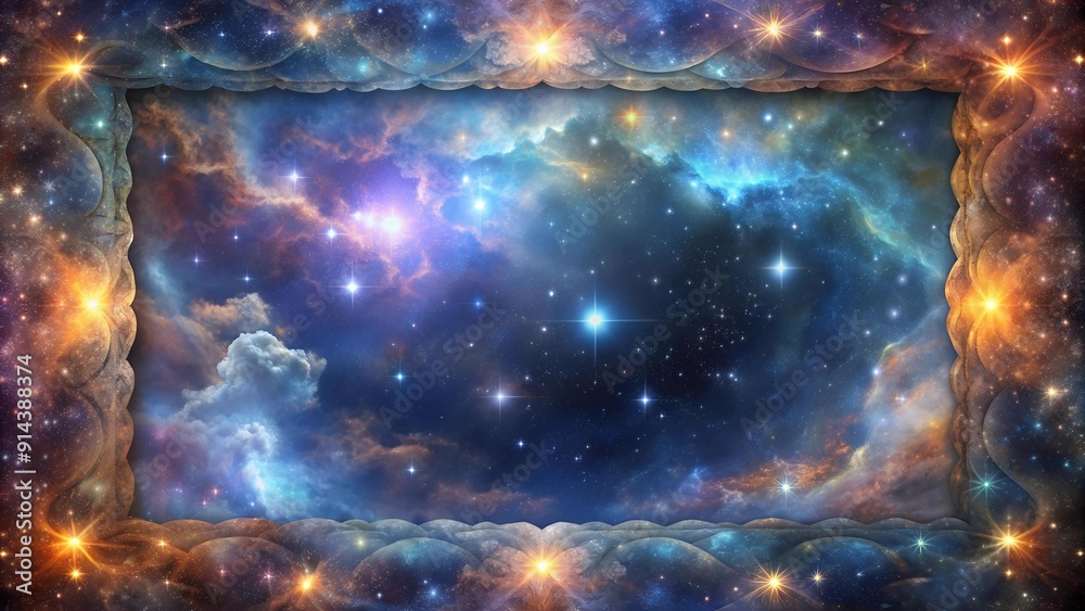 Wall mural cosmic tapestry: a celestial frame unveiling the universe generative ai
