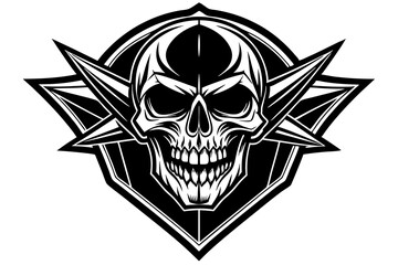 skull black Logo vector,skull vector logo template