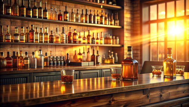Capturing the Ambiance of a Si?fok Bar with a Focus on the Jack Daniels Bottles  Generative AI