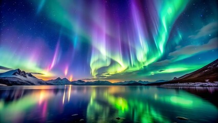 A Symphony of Aurora Borealis: A Celestial Dance of Light and Color  Generative AI