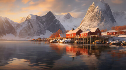 Naklejka premium Seascape with lighthouse