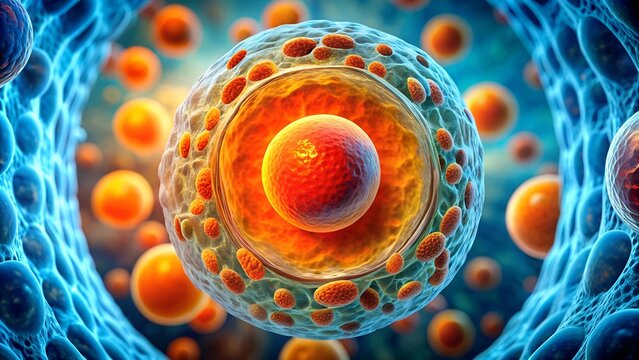 A Tapestry of Life: Exploring the Microcosm of a Cell  AI Generated