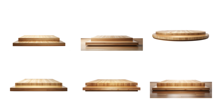 Graphic Wooden Podium, Transparent Background