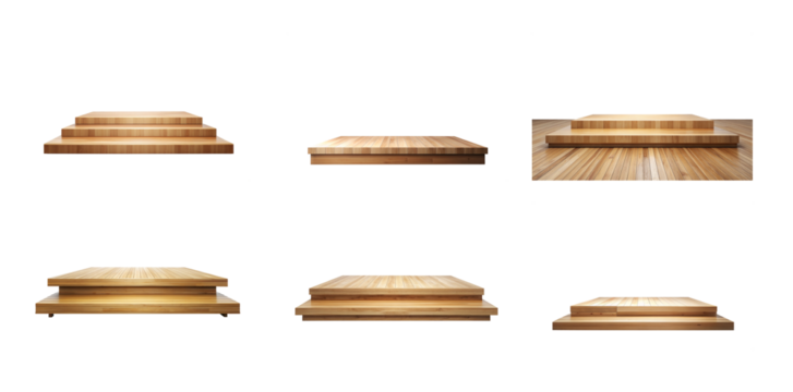 Graphic Wooden Podium, Transparent Background - Powered by Adobe