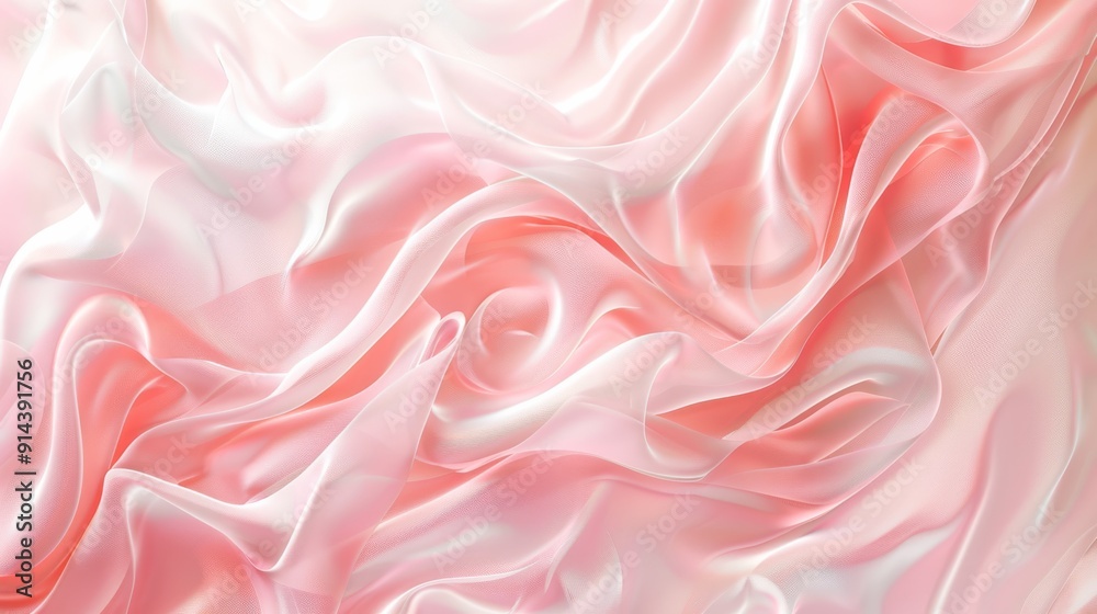 Leinwandbilder abstract pastel fluid coral wave texture with soft gradients and smooth lines