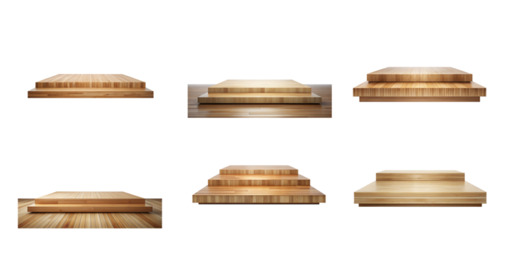 Graphic Wooden Podium, Transparent Background