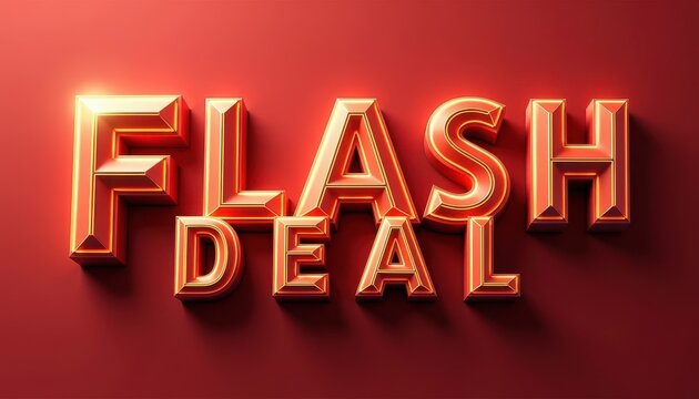 Bold 'Flash Deal' text in shimmering gold on a red background.