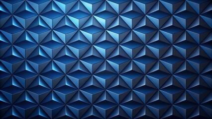 Fototapeta premium Abstract Blue Triangular Geometric Pattern, 3D Rendering, Blue Background, Geometric Shapes, Pattern