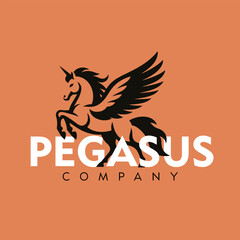 Fototapeta premium Pegasus Company - Vector Flat Logo Illustration