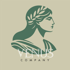 Venus Company - Vector Flat Logo Illustration