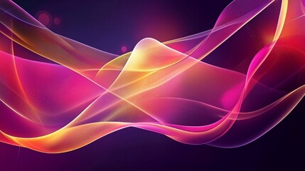 Naklejka premium Abstract glass background with wavy purple and orange ribbons on a light blue gradient