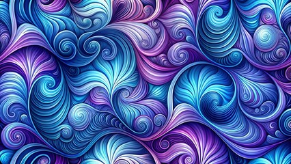 Hypnotic Blues and Purples: A Swirling Symphony of Abstract Art  AI generated