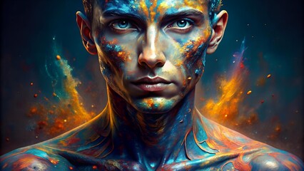 A Symphony of Textures: Abstract Portrait of a Human Form  Generative AI