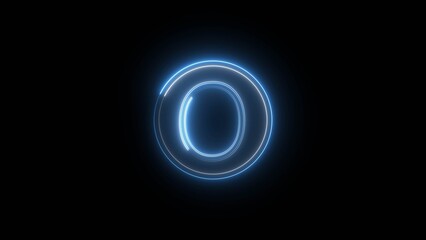 Abstract bright neon letter sign icon illustration on black background.