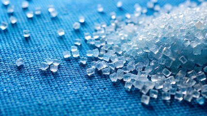 Sugar Crystals Shimmering on a Blue Canvas  AI Generated