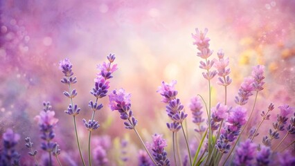 Naklejka premium Whispers of Lavender: A Textured Pastel Floral Dreamscape Generative AI