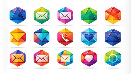 Abstract Geometric Contact Icons: A Modern and Minimalist Approach  Generative AI