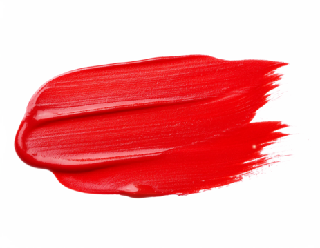 roter Farbfleck aus Acrylfarbe, isoliert auf weißen Hintergrund, Freisteller