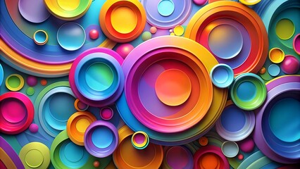 A Symphony of Spheres: A Celebration of Color and Form in Circular Abstract Art  Generative AI