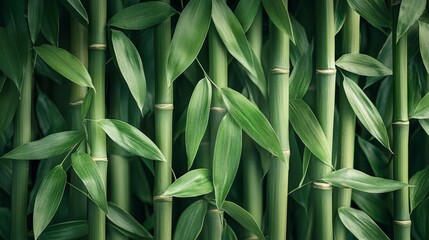 Obraz premium greenwashing critique, incorporating bamboo leaves into marketing to appear eco-friendly may actually expose dubious greenwashing tactics in the business sector