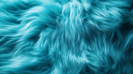Obraz premium Close-up of luxurious soft teal fur texture, perfect for backgrounds and textile design