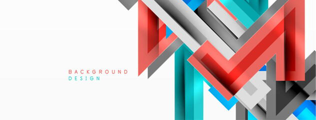 Line zig zag dynamic geometric abstract background. Colorful lines with shadow and light effects, various routes concept. Vector Illustration For Wallpaper, Banner, Background, Card